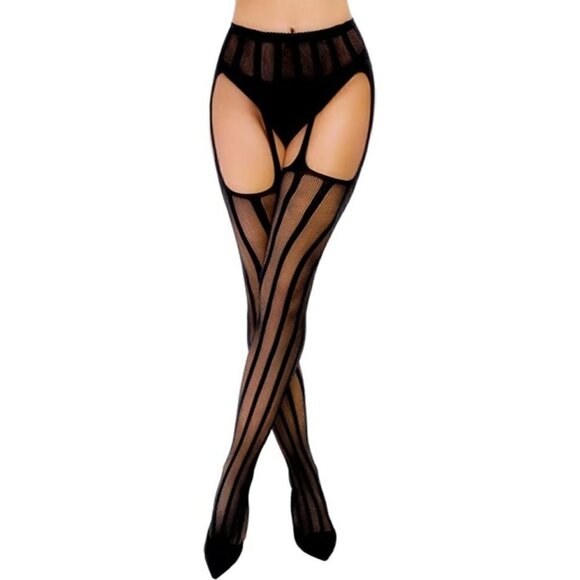 𝅺FISHNET Stockings Garter Mesh Lingerie Bodysuit Body Soft BDSM Bondage Cosplay - Picture 4 of 10